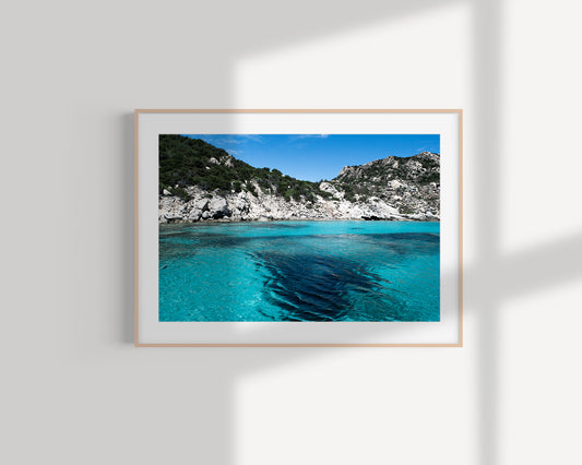 Blue Lagoon, Sardinia Giclée print on Hahnemühle German Etching Paper