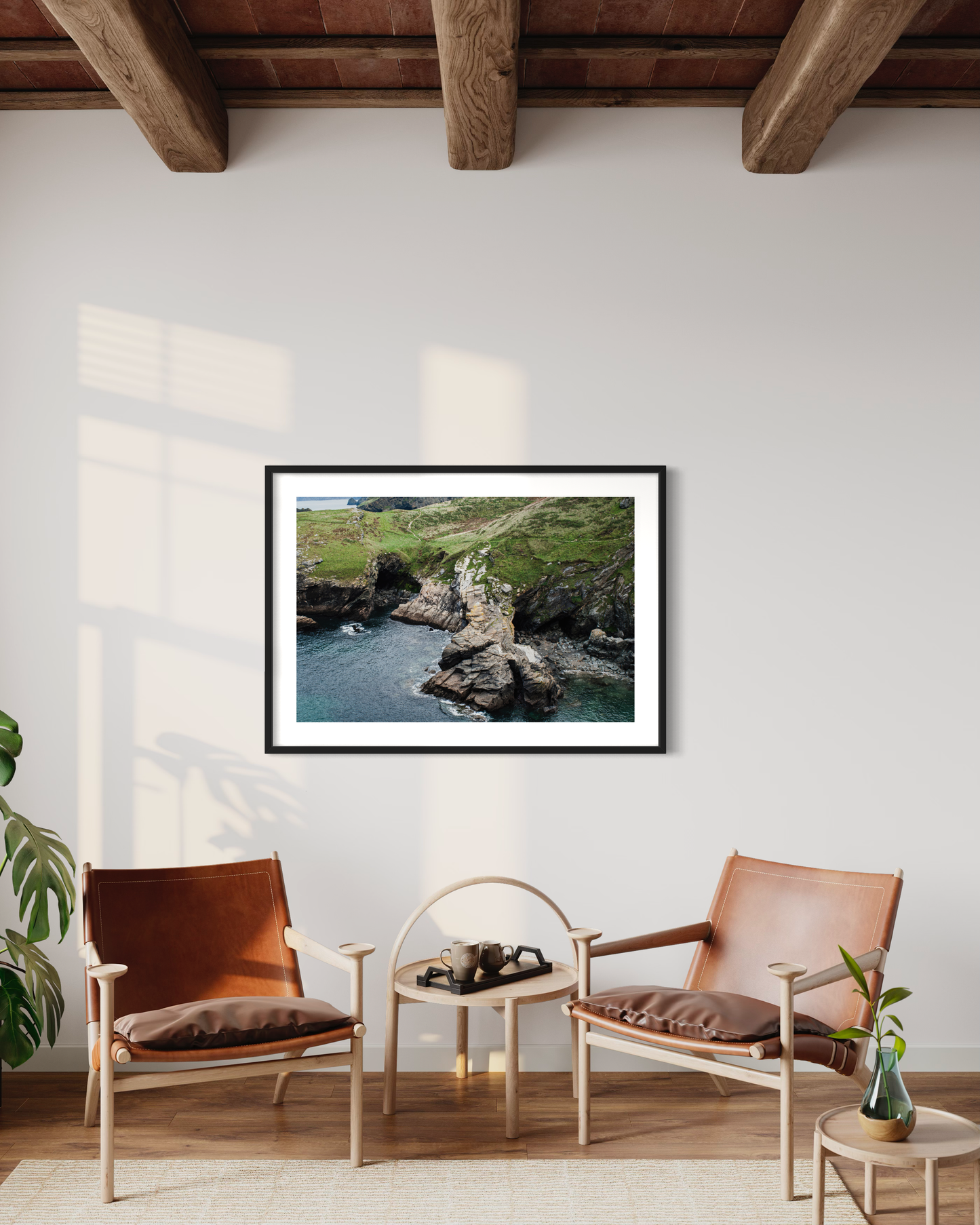 Cliffs, Tintagel Framed & Mounted Print