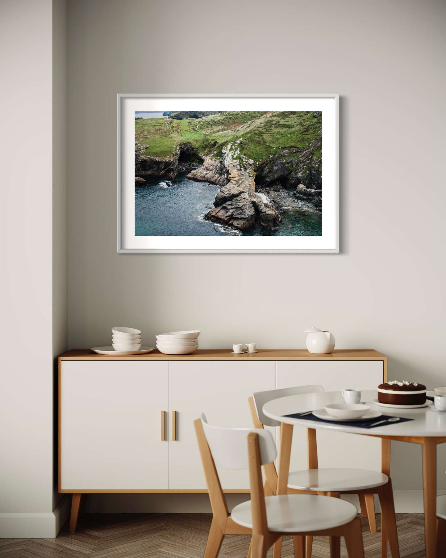 Cliffs, Tintagel Framed & Mounted Print