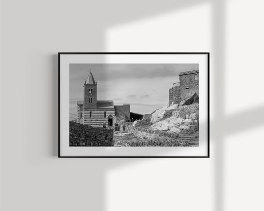 Church of San Pietro in Portovenere, Cinque Terre - Giclée print on Hahnemühle German Etching. paper