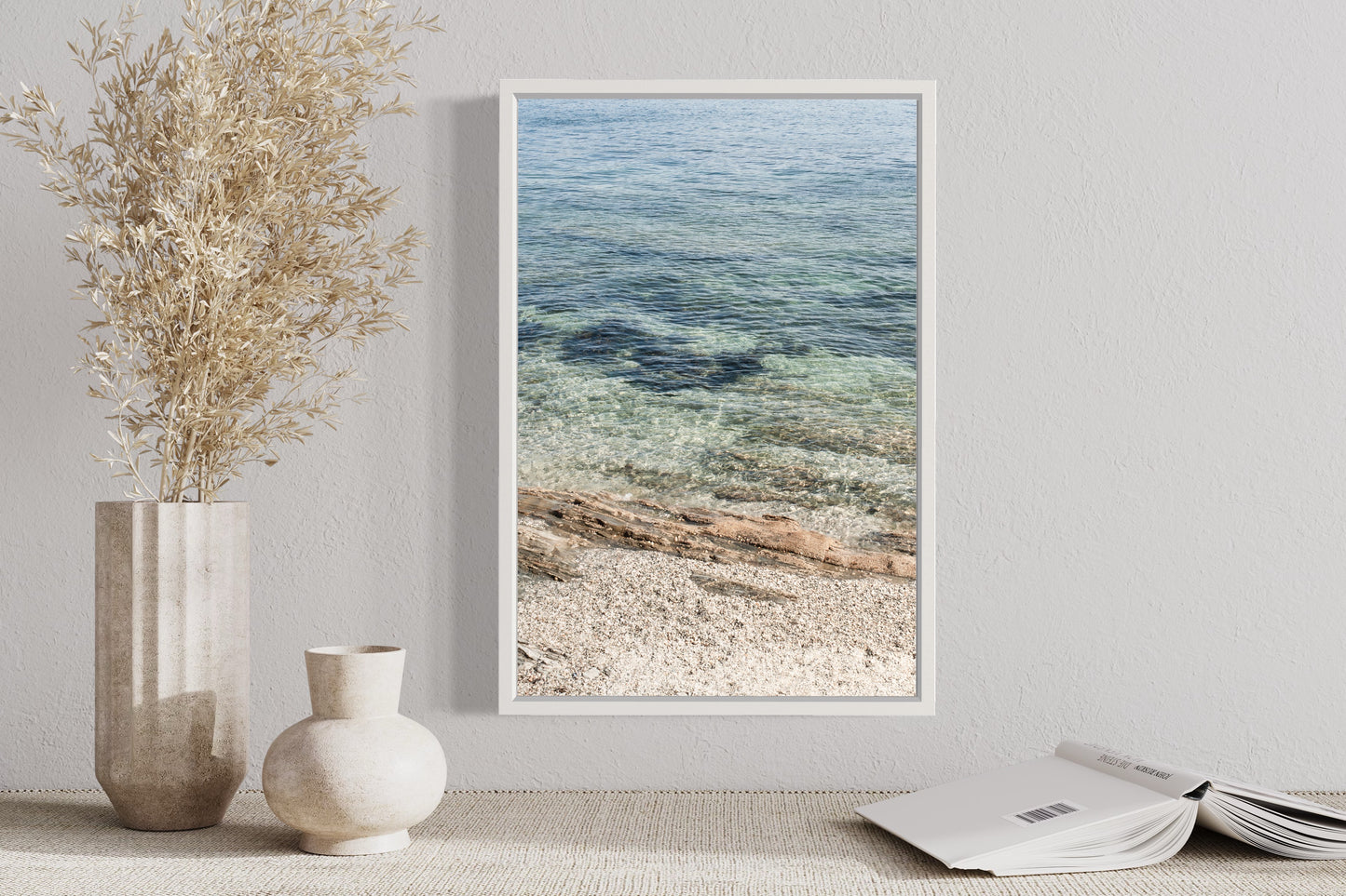 Crystal clear waters, Cornwall Framed Giclée print