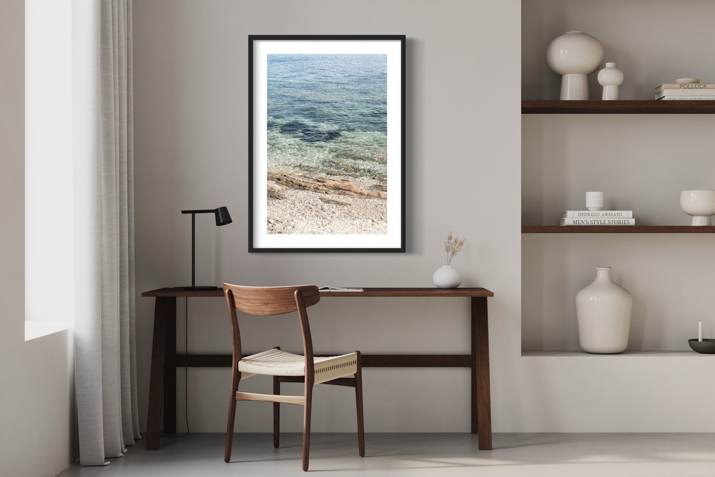 Crystal clear waters, Cornwall Framed Giclée print
