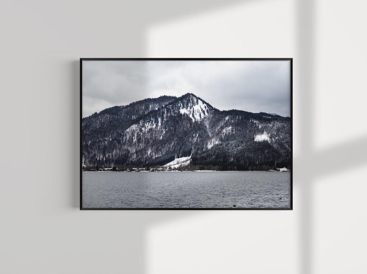 Winter lake view, Schliersee Giclée print