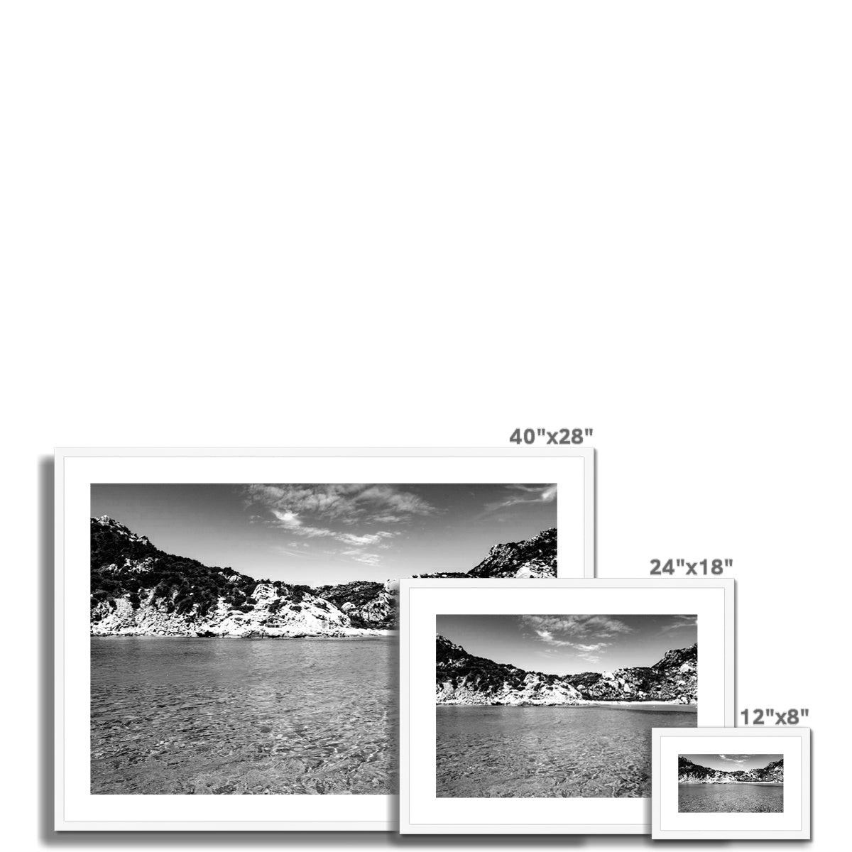 Coastal view, Sardinia Framed & Mounted Print